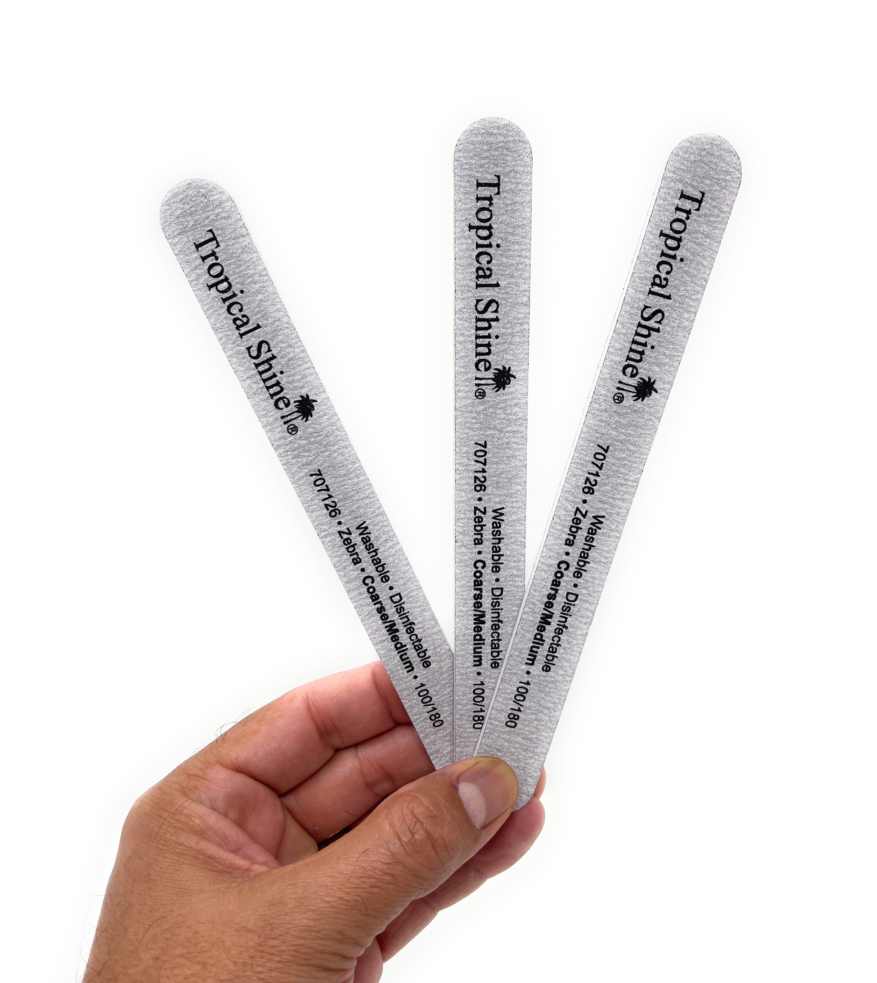 Premium Zebra Print Nail Files - 100/180 Grit Dual Sided Emery Boards with Cushion for Salon & Home Use - Washable & Disinfectable (3 Pack) - Perfect for Manicures, Pedicures, and Nail Care Routines