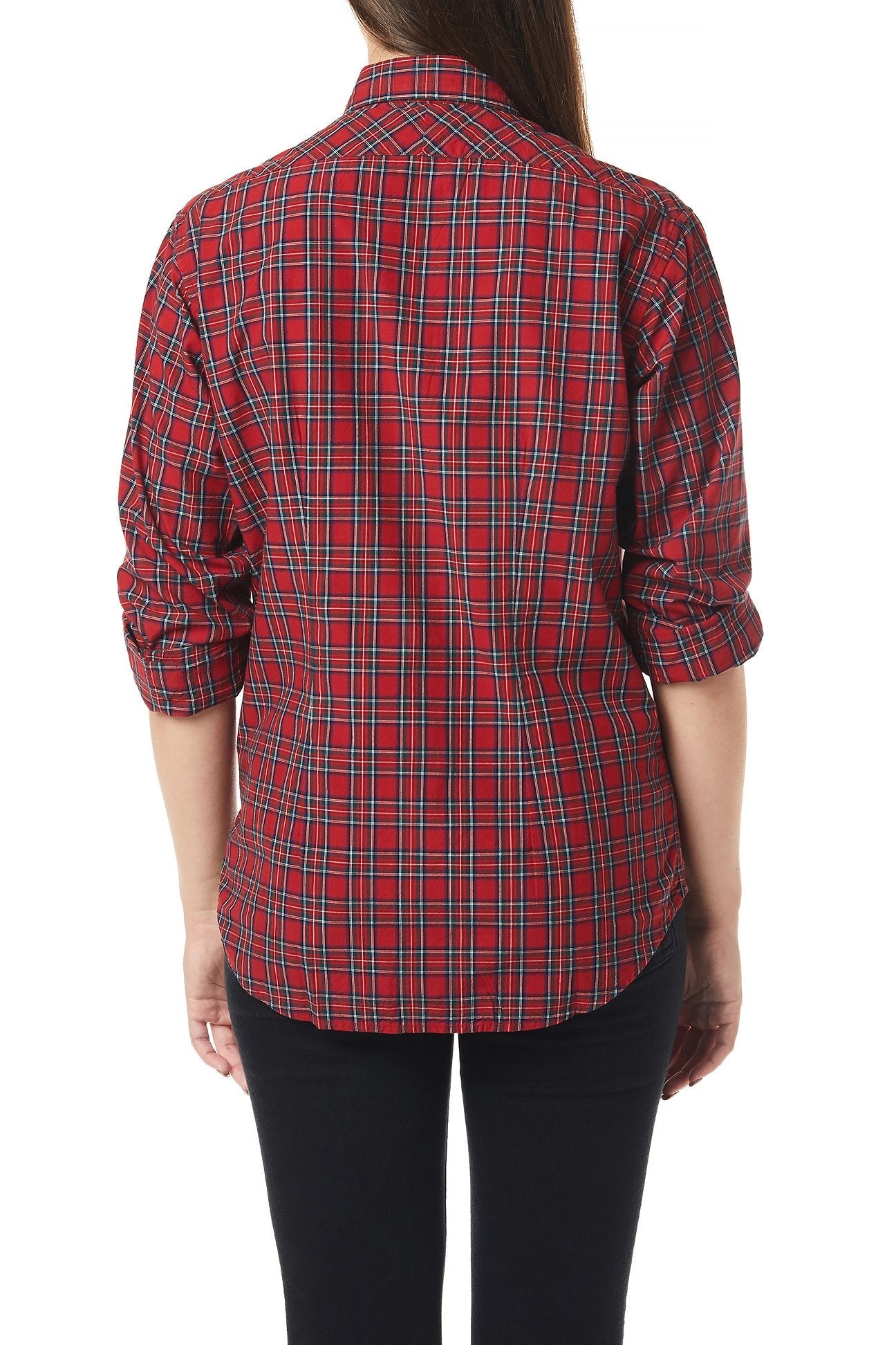 Royal Stewart Tartan Ladies Button Down Shirt - Classic Plaid Flannel Shirt for Women - Perfect for Office, Casual Outfits & Fall Layering