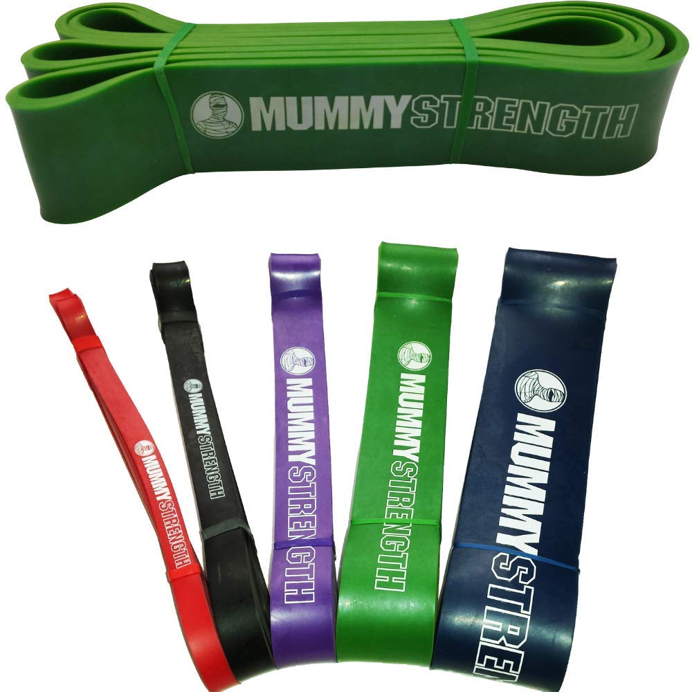 MummyStrength Resistance Bands for Men & Women - Heavy Duty Pull Up Assist Bands for Powerlifting, Strength Training & Home Workouts (Single Band with Exercise Guide) | Perfect for Gym, CrossFit & Home Fitness