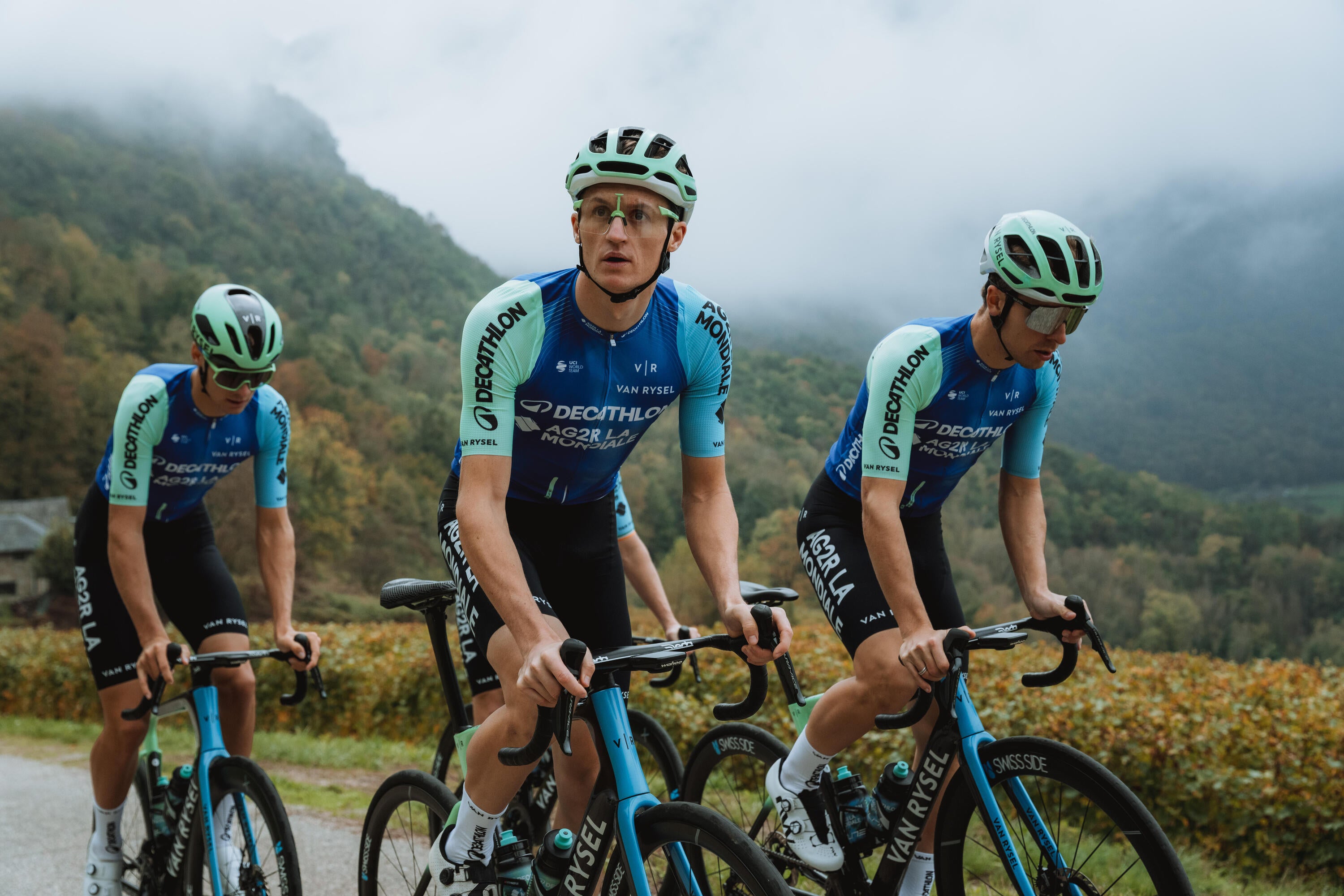 Van Rysel AG2R La Mondiale Team Replica Cycling Jersey - Men's Professional Road Bike Shirt for Training & Racing | Breathable & Lightweight Performance Wear