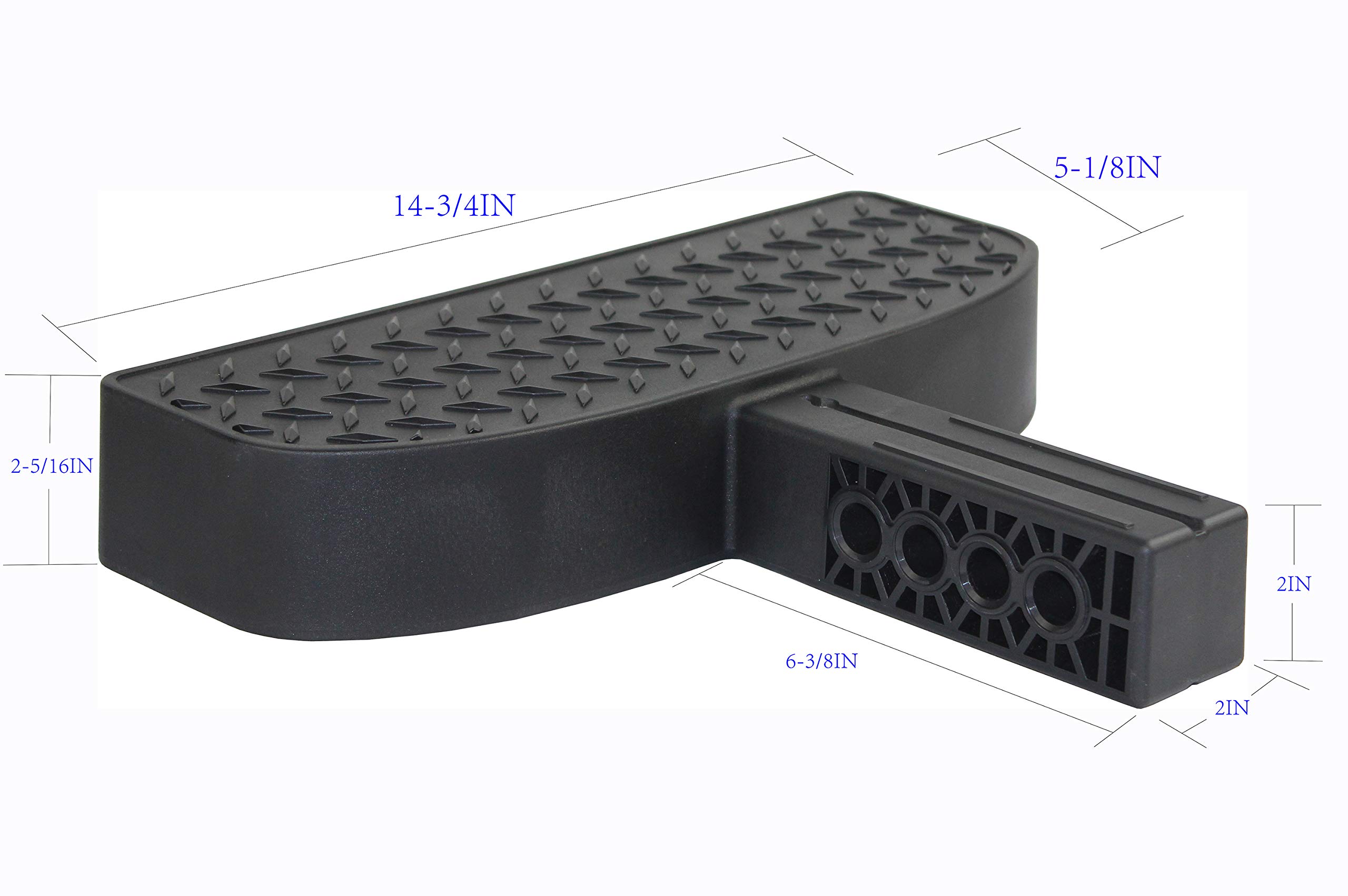 MaxxHaul 50234 2-Inch Hitch Mount Bumper Step with Anti-Slip Platform & Safety Reflectors - Heavy Duty RV SUV Truck Camper Accessory for Easy Loading & Outdoor Adventures
