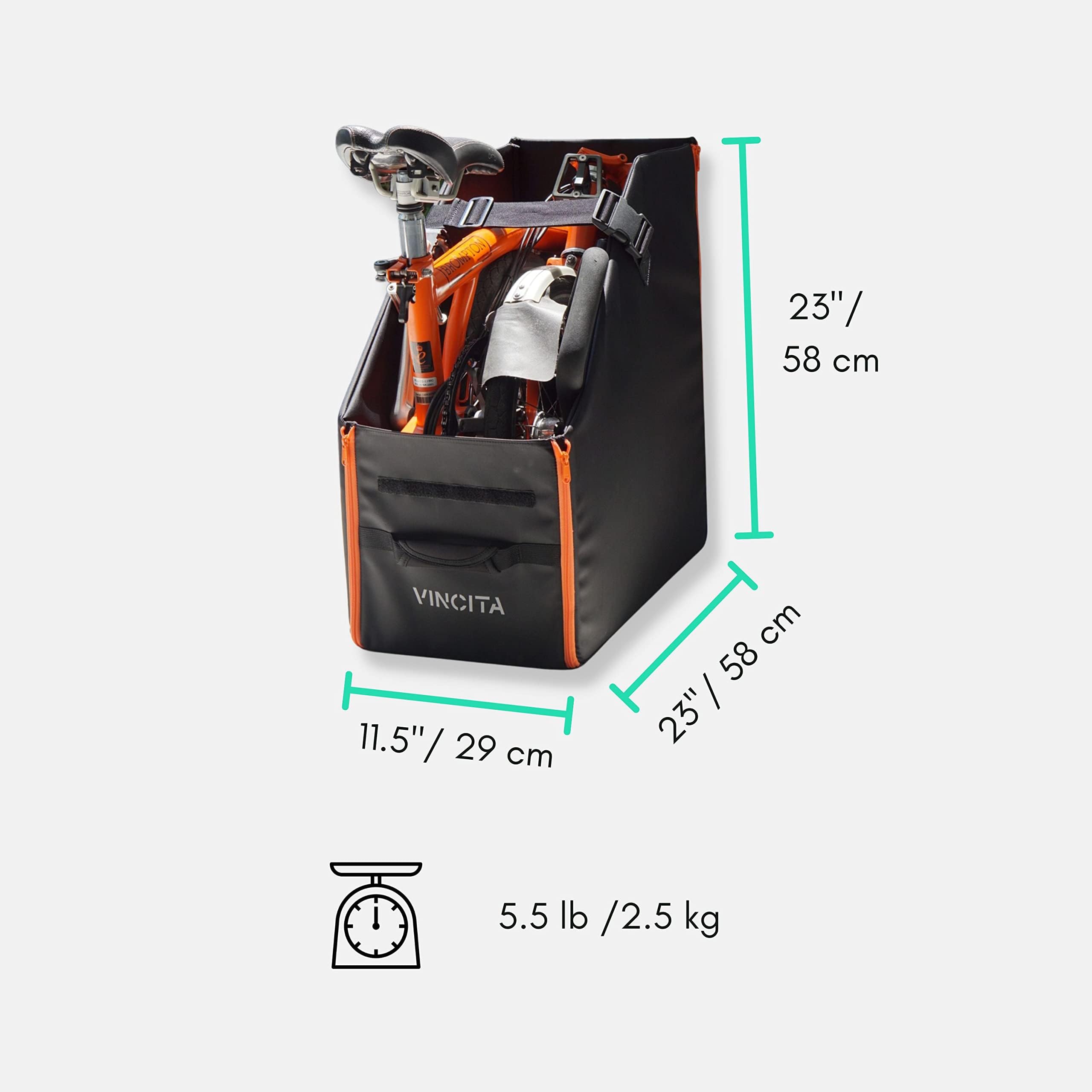 Vincita Keeper Box for Brompton Folding Bike - Vertical Bike Storage Solution with Integrated Cover - Space-Saving Car Trunk Organizer for Brompton Bicycles - Perfect for Urban Commuters, Apartment Living & Travel Accessories