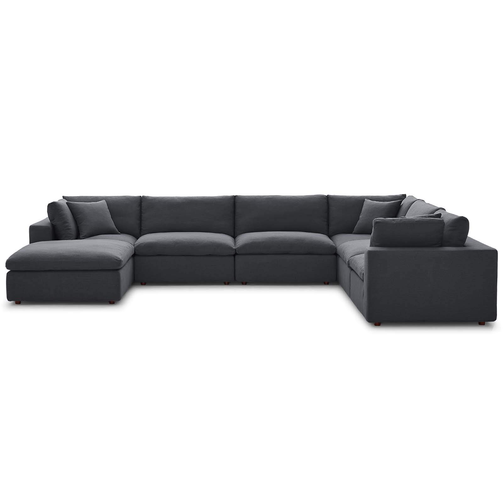 Modern Contemporary Urban Design Fabric Sectional Sofa Set for Living Room, Lounge, Club & Lobby - Gray (Perfect for Small Spaces & Stylish Home Decor)