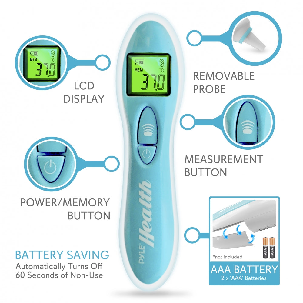 Bluetooth Infrared Ear Thermometer - Accurate Digital Fever Thermometer for Adults & Kids - Fast, Non-Contact Temperature Measurement for Home, Hospital & Travel Use