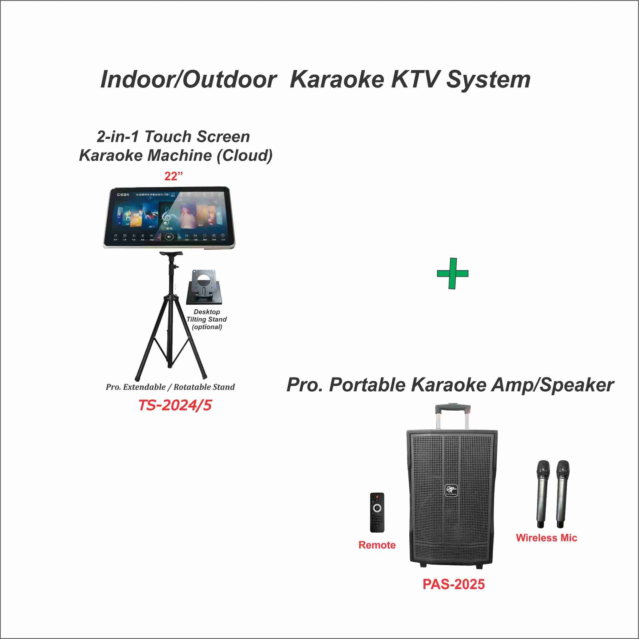 Portable Bluetooth Karaoke Machine with Wireless Microphones - Indoor/Outdoor KTV System for Home Parties, Camping & Entertainment
