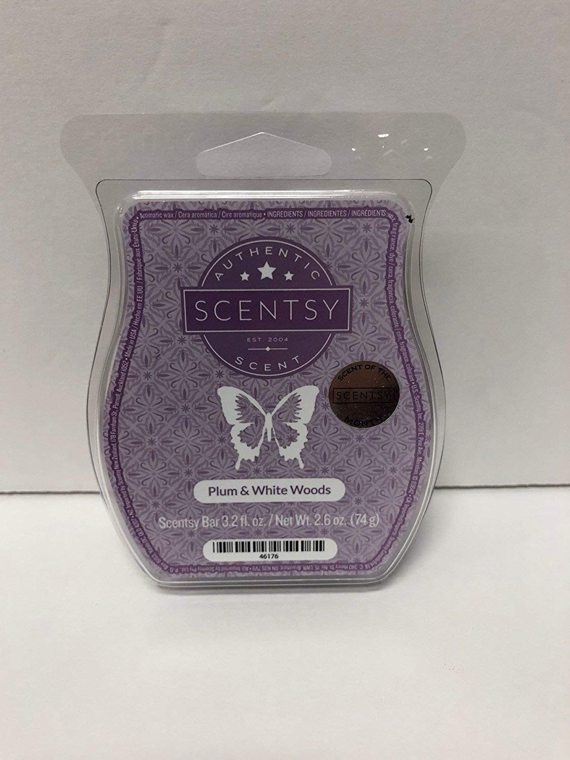 Scentsy Plum & White Woods Scented Wax Melts - 8 Pack (3.2 Fl Oz) | Wickless Candle Tart Warmer for Home, Office & Spa Relaxation