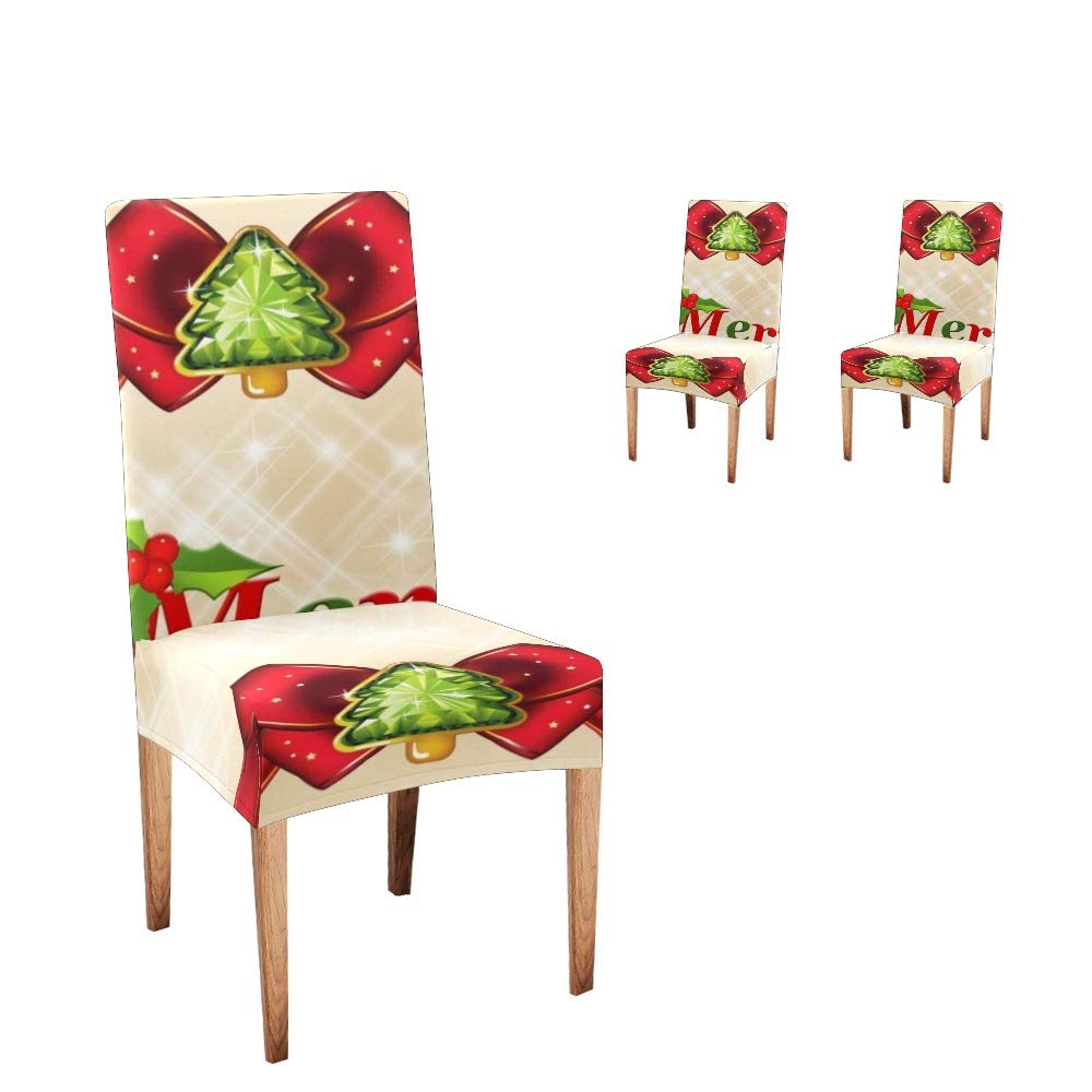 Premium CUXWEOT Dining Chair Covers Set of 2 - Christmas Slipcovers for Home Decor & Holiday Party Seating Protection