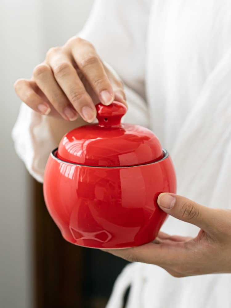 Colorful Ceramic Sugar Bowl with Lid - Spice Jar & Seasoning Pot for Baking, Cooking & Kitchen Storage