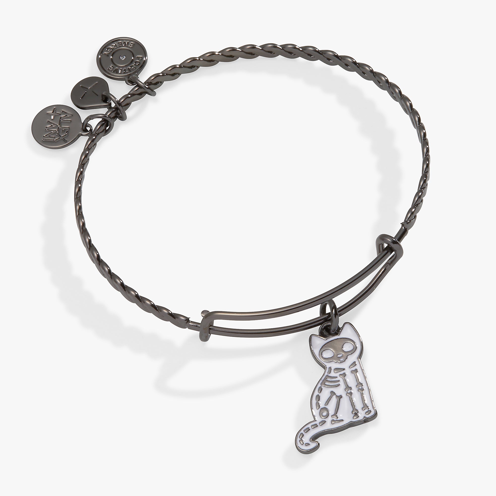Halloween Skeleton Cat Bangle Bracelet - Spooky Gothic Jewelry for Women - Perfect for Halloween Parties, Cosplay & Gothic Fashion Accessories