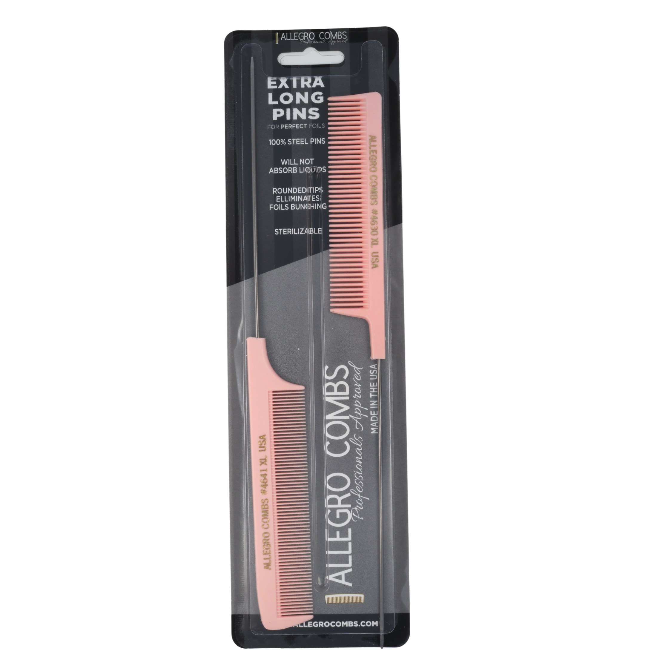 Allegro Combs XL Pintail Parting & Foiling Combs Set - Professional Hair Styling Tools for Salon & Home Use