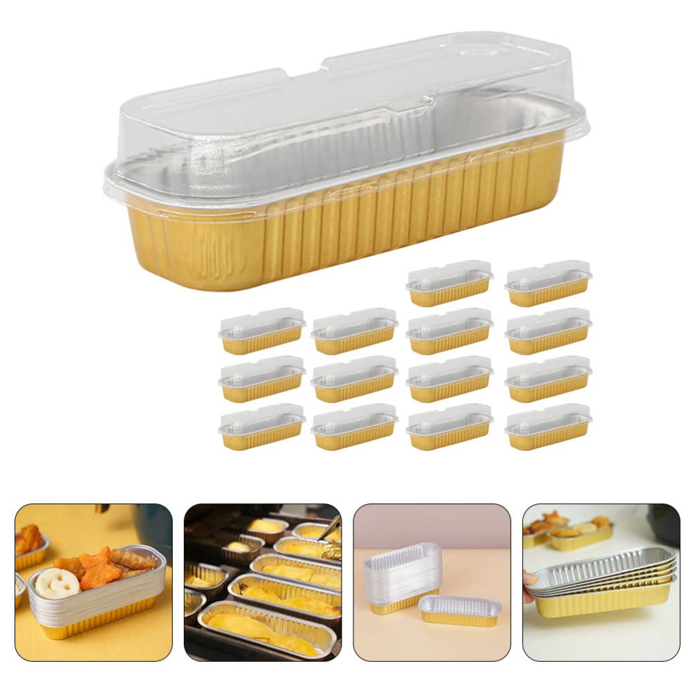 50Pcs Aluminum Mini Disposable Loaf Pans with Lids - Oblong Foil Baking Pans for Toaster Oven, Bread, Food Storage - Perfect for Catering, Party, BBQ & Meal Prep