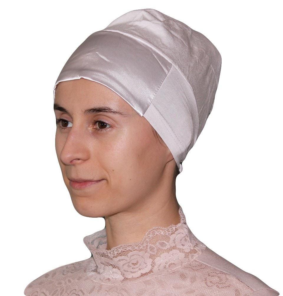Aker Satin Bonnet Underscarf for Women - White Silk-Like Hair Wrap for Sleeping & Protective Styling