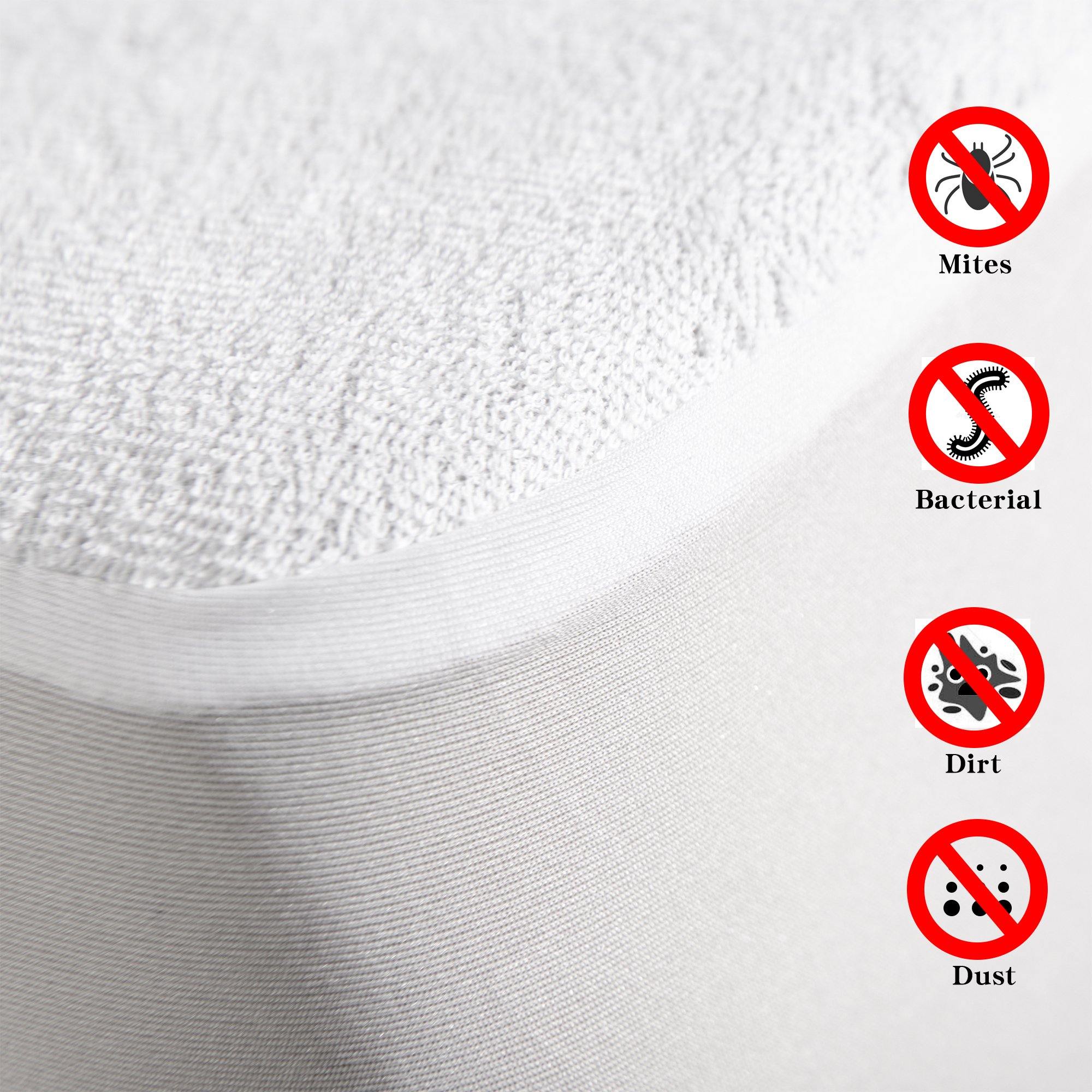 Ntbay 100% Waterproof Mattress Protector - Queen Size, 14 Inch Deep Pocket, Hypoallergenic & Breathable - Perfect for Bedwetting, Allergies & Pet Protection