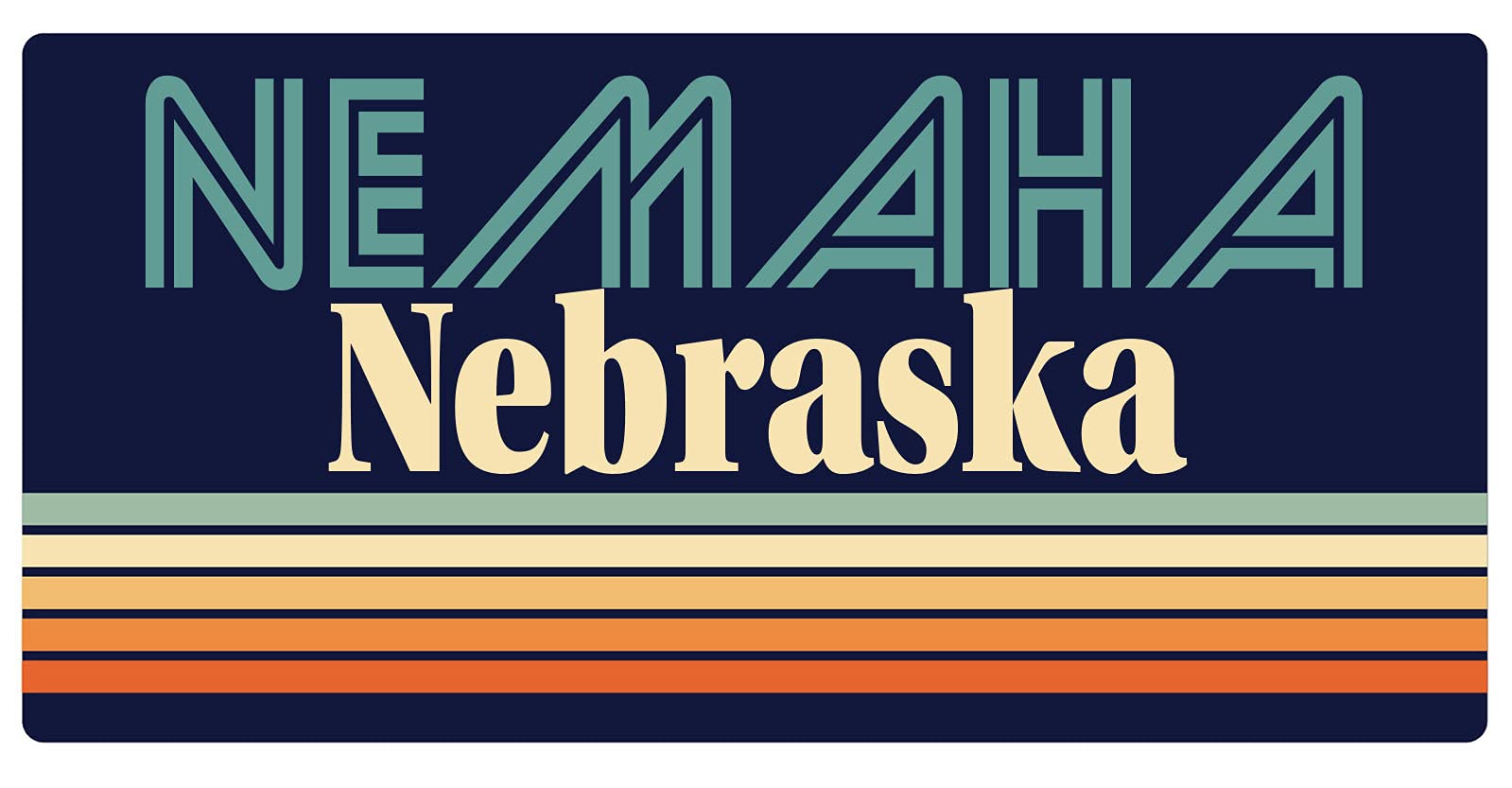 Vintage Nebraska Fridge Magnet - Nemaha Retro Design 5 x 2.5 Inch - Perfect for Refrigerators, Lockers & Office Decor