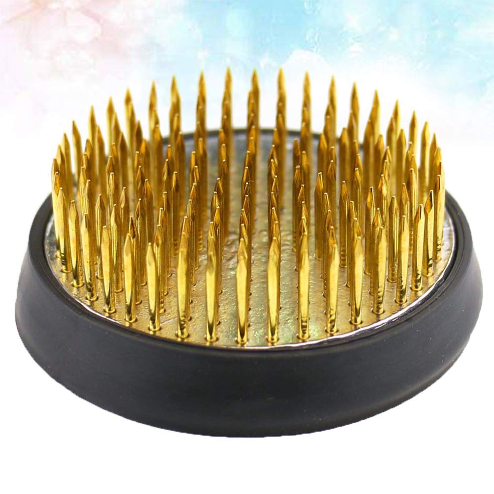Japanese Ikebana Flower Arrangement Metal Pin Holder - Round Bouquet Stand for Floral Design, Wedding Centerpieces, and Home Decor