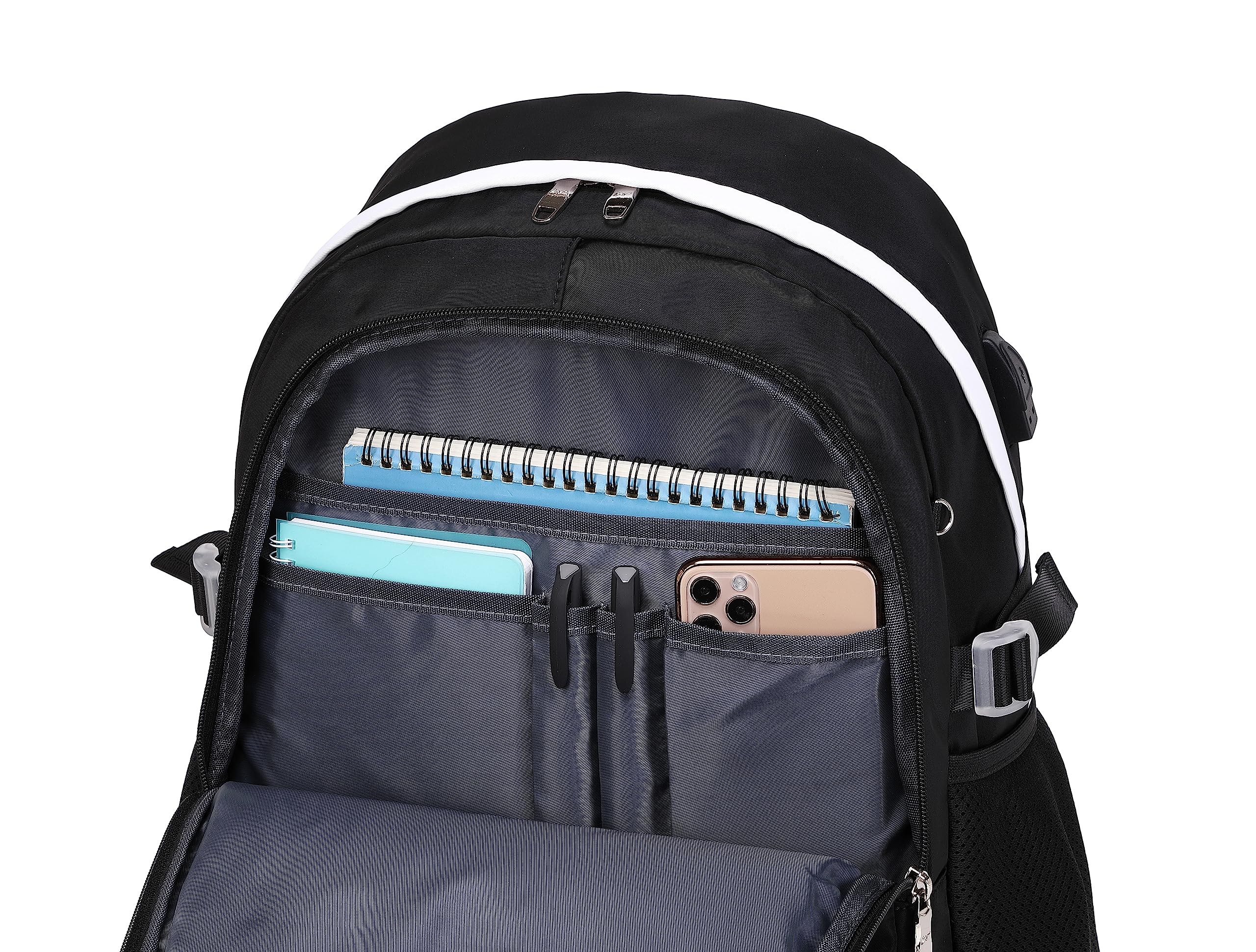 Stylish Black Laptop Backpack for Women & Girls - Trendy College School Bag with USB Charging Port | Perfect for Work, Travel & Daily Commute