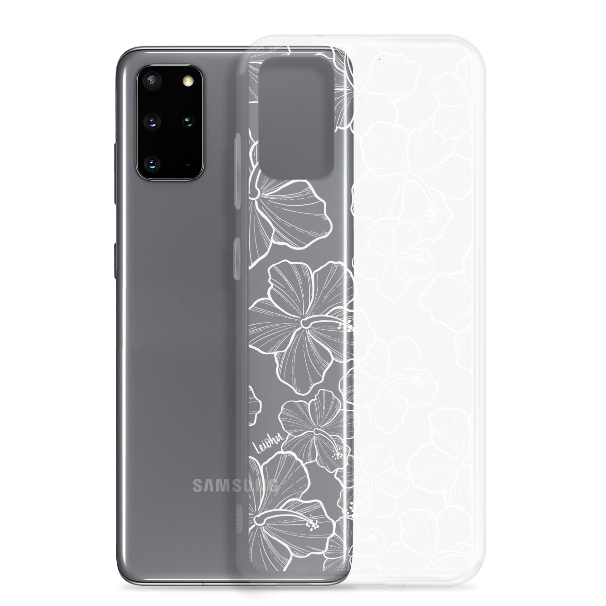 Hibiscus Flower Design Clear Phone Case for Samsung Galaxy S21/S20/Note 20 - Slim Protective Cover with Scratch Resistance - Perfect for Everyday Use, Work, and Travel