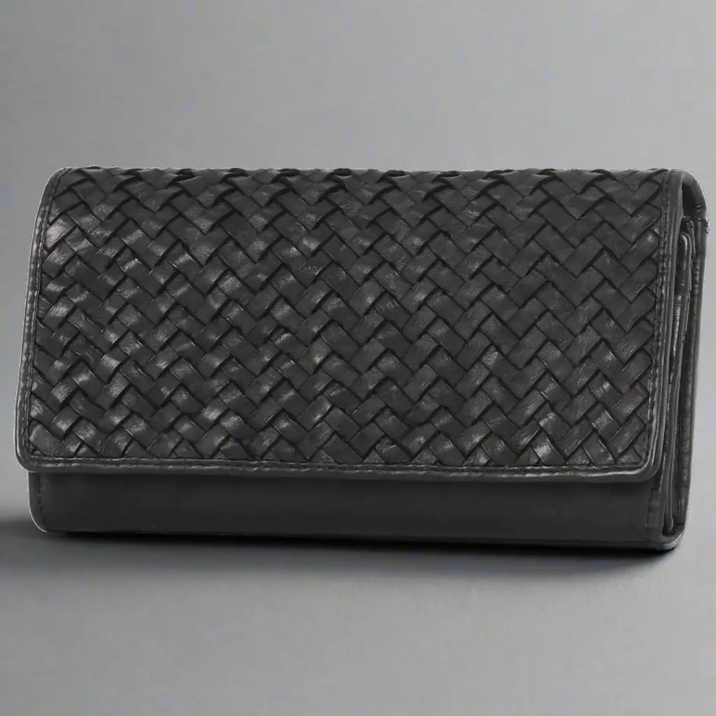 Stylish Women's Leather Basket Weave Handbag - Fashionable Crossbody Purse for Work, Travel & Everyday Use