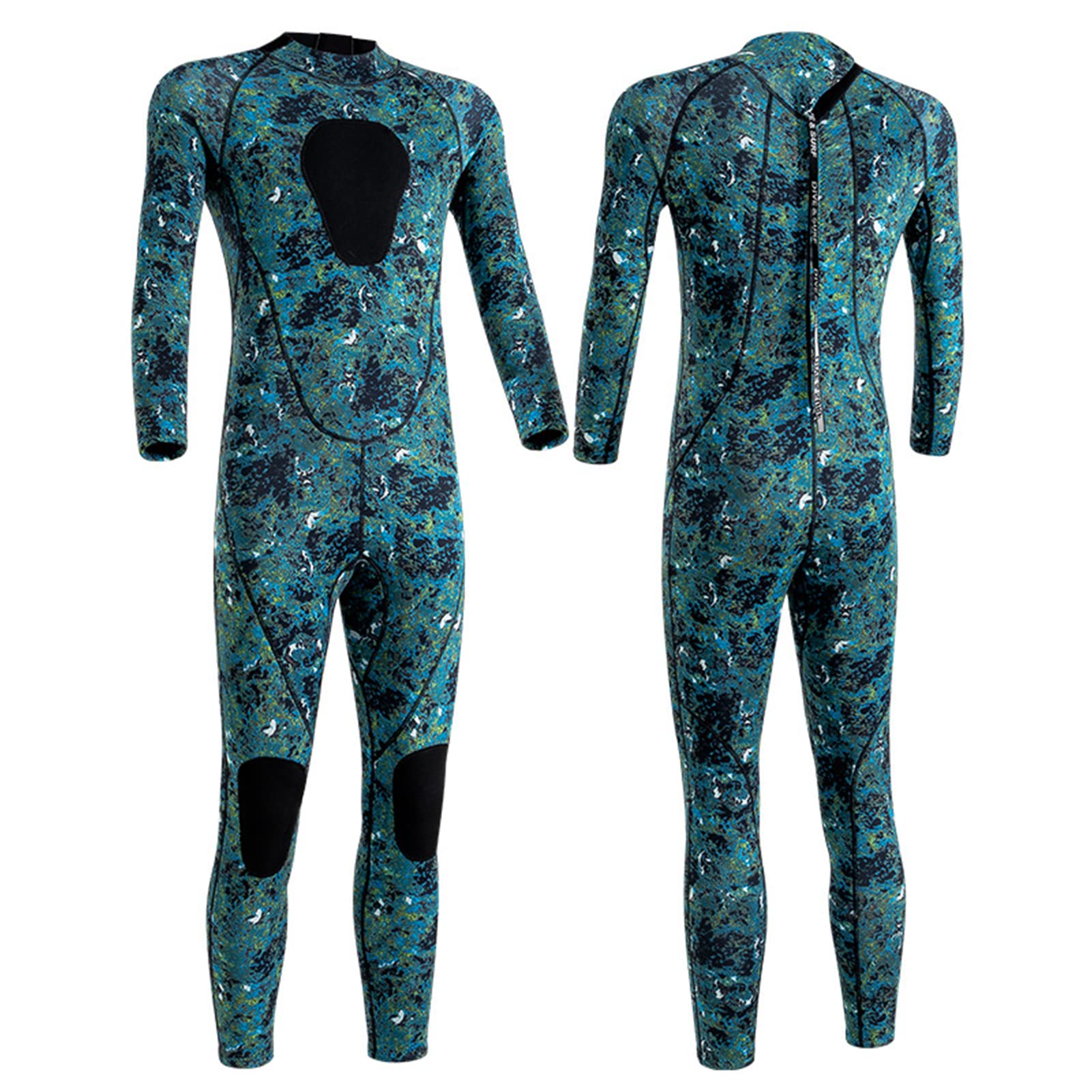 3mm Neoprene Men's Wetsuit - Thermal Back Zip Long Sleeve Full Body Diving Suit for Swimming, Surfing & Water Sports | Ideal for Scuba Diving, Snorkeling & Cold Water Activities