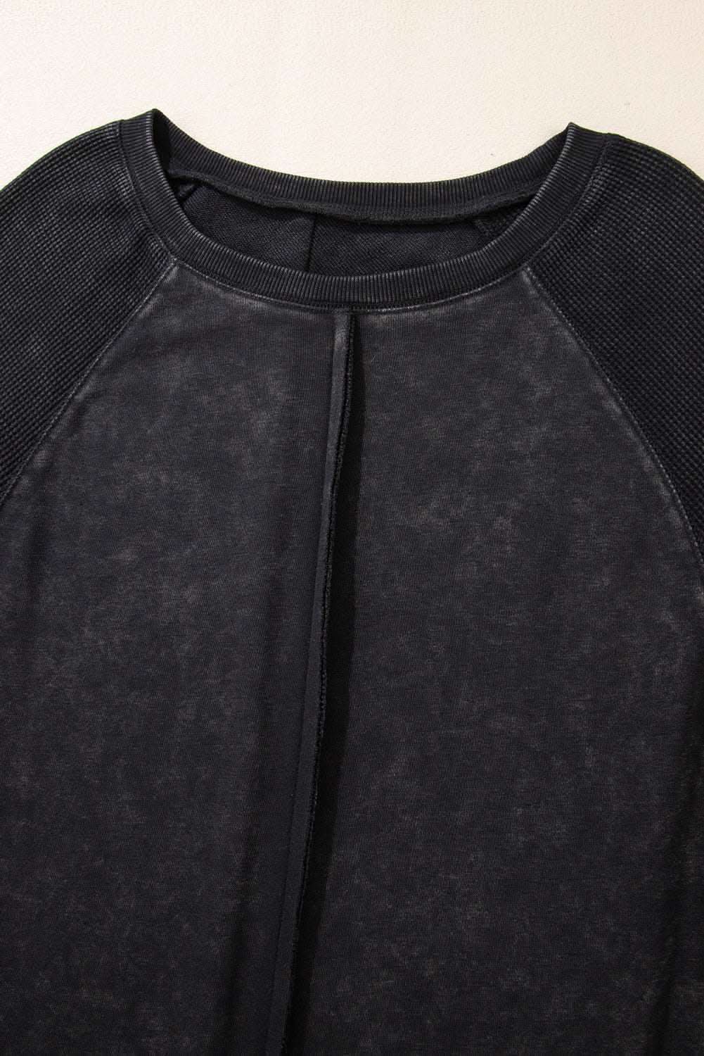 Stylish Black Patchwork Sweatshirt for Women - Trendy Oversized Pullover with Unique Design - Perfect for Casual Outfits, Streetwear Fashion, and Layering in Fall/Winter