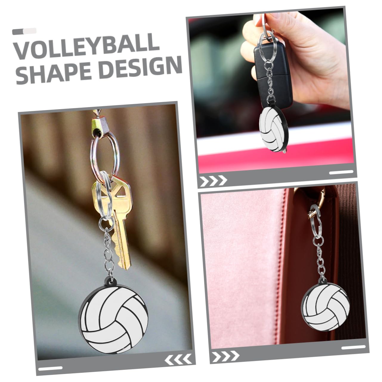 KITANDOVE 10pcs Volleyball Keychains - Durable Metal & PVC Mini Keyrings for Backpacks, Bags, Phones - Sports Team Gifts, Volleyball Fan Accessories, School Locker Decor