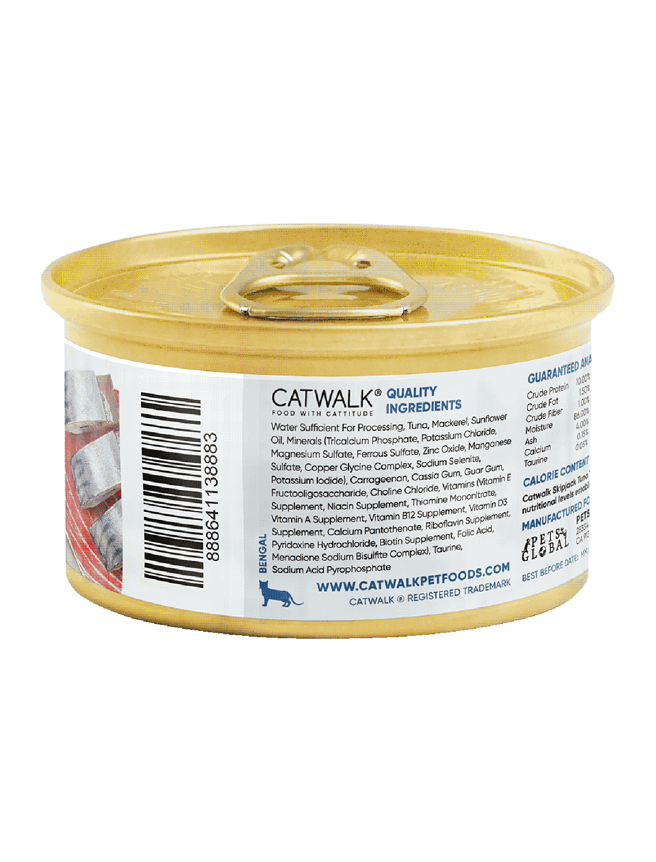 Premium Catwalk Skipjack Tuna & Mackerel in Aspic Cat Wet Food - 80g Pouch | High-Protein Gourmet Meal for Adult Cats | Perfect for Special Occasions & Picky Eaters