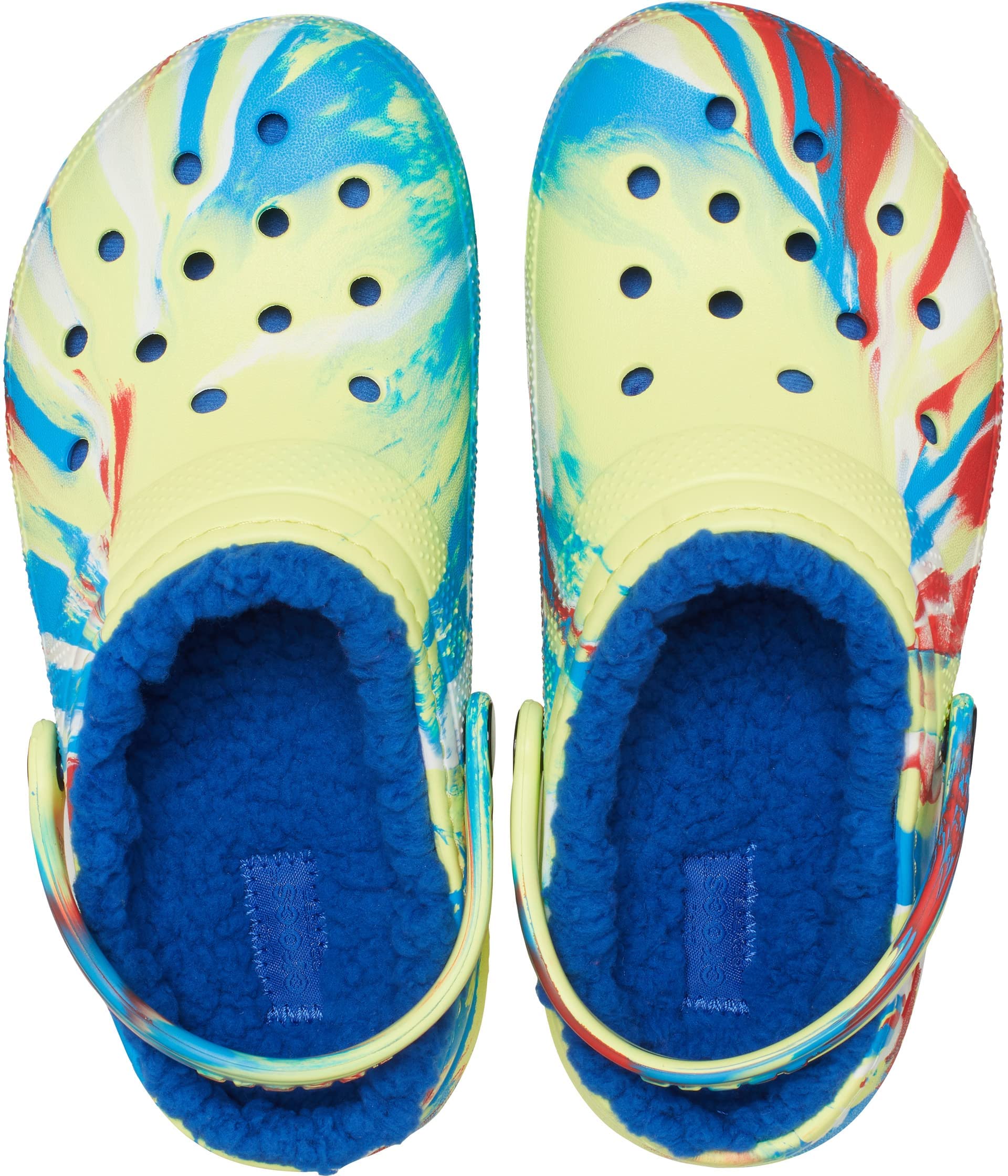 Crocs Unisex Kids' Classic Marbled Tie Dye Lined Clogs - Comfortable Slip-On Shoes for Boys & Girls, Perfect for School, Play & Outdoor Activities