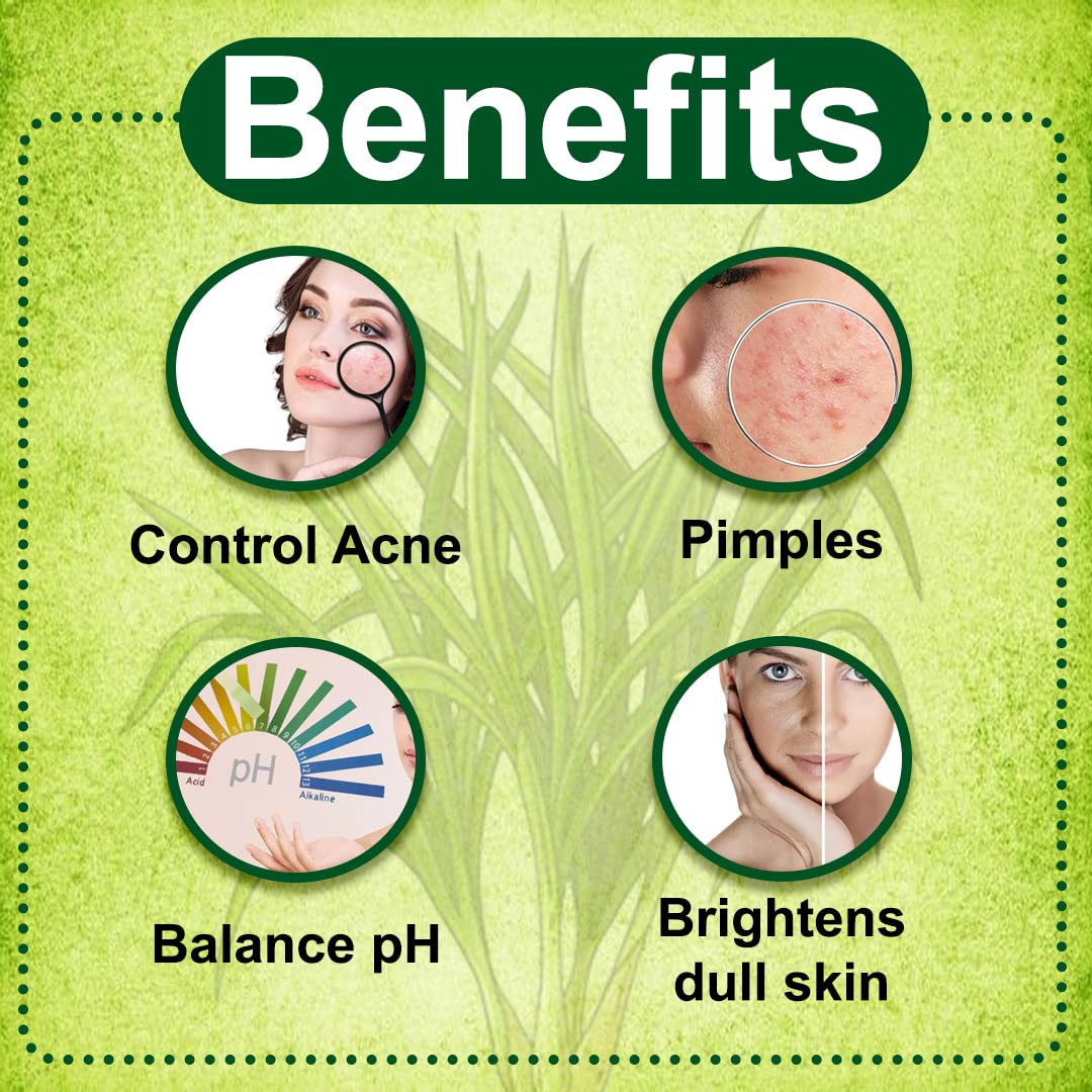 VEDICAYURVEDA Lemongrass Hydrosol Facial Toner - 200ml Natural Skin Care for Acne & Pimple Control, Oil Balancing, Pore Minimizing for Men & Women | Perfect for Daily Skincare Routine & Post-Shave Soothing