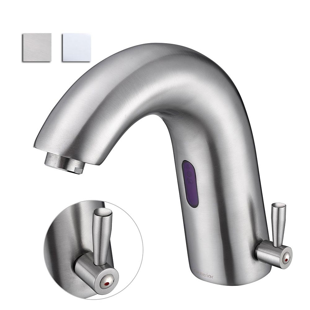 Aquaterior Motion Sensor Touchless Kitchen Faucet with Hot & Cold Water - 7 Inch Hands-Free Pull-Down Sprayer for Modern Home, Restaurant & Commercial Use