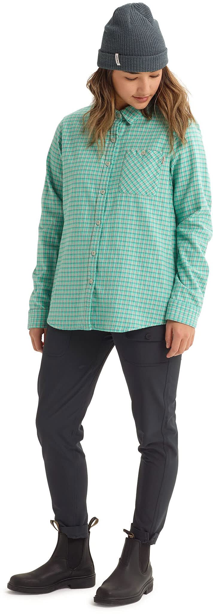Burton Women's Grace Long Sleeve Flannel Shirt - Soft & Cozy Plaid Flannel Top for Women - Perfect for Casual Wear, Outdoor Adventures & Fall Layering