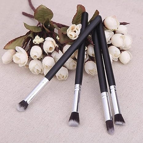 KAYI Beauty 4-Piece Makeup Brush Set - Eye Shadow & Foundation Blending Brushes with Soft Fiber Bristles (Pink) - Perfect for Professional Makeup Application & Travel Cosmetics Kit