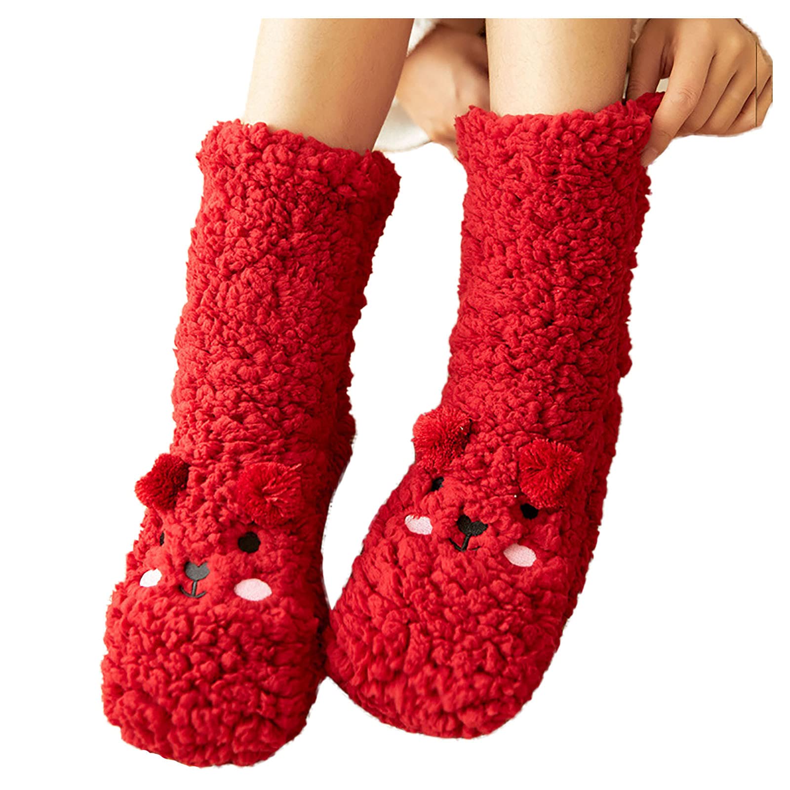 Non-Slip Cartoon Slipper Socks for Women - Warm Thickened Sleeping Floor Socks - Cozy Homewear for Women Over 40 (Perfect for Winter Nights, Lounging & Indoor Comfort)