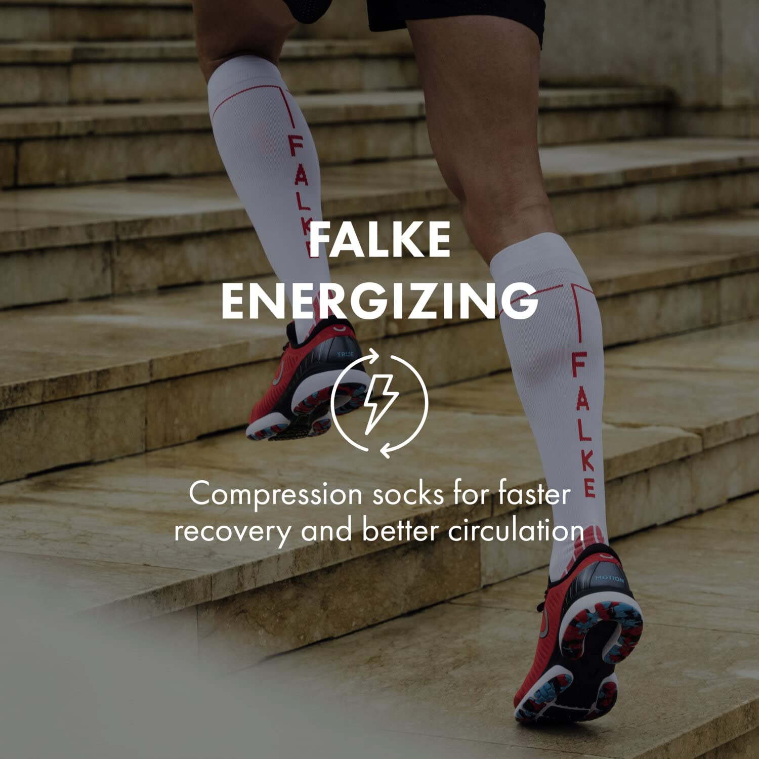 FALKE Women's Ru Compression Energy Socks - Best Sports Socks for Blood Circulation, Injury Prevention & Muscle Recovery - Breathable & Quick-Dry Functional Athletic Socks (1 Pair) - Ideal for Running, Gym Workouts & Post-Exercise Recovery