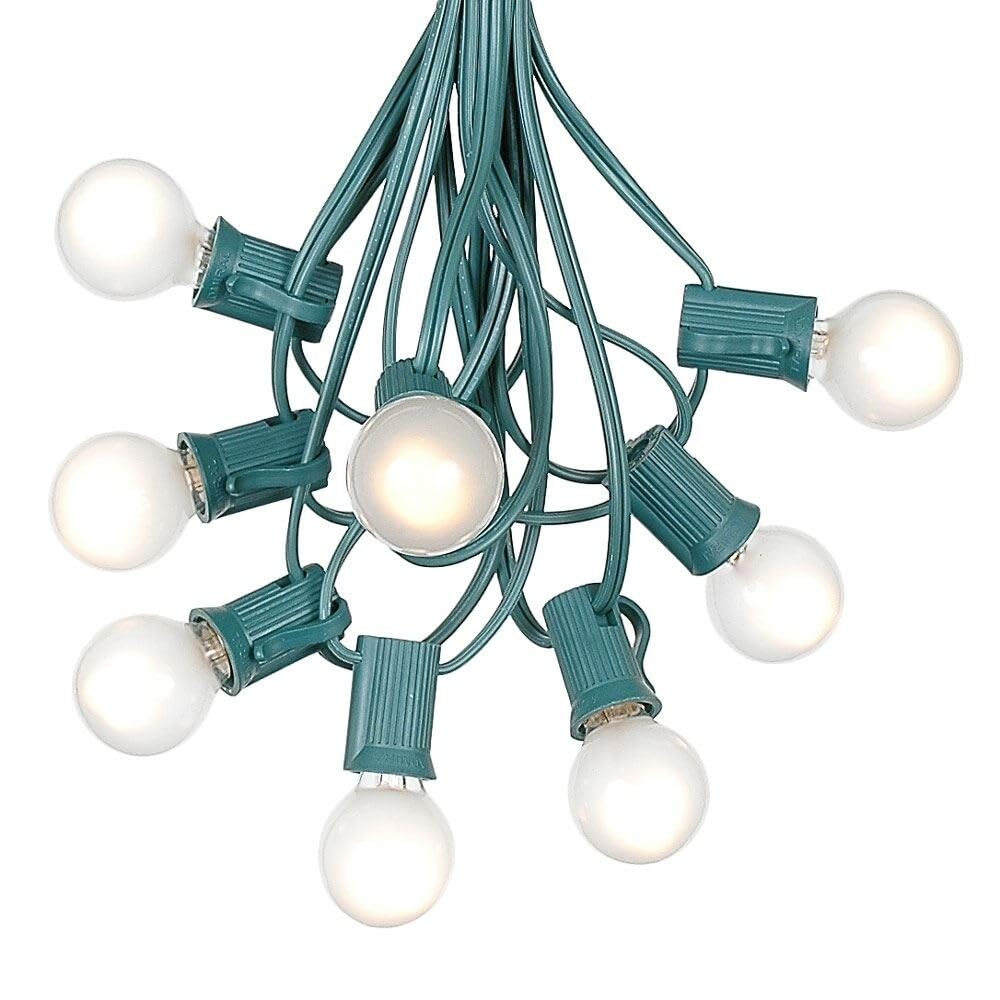 G30 Patio String Lights with 25 Globe Bulbs - 25ft Outdoor Hanging Lights for Garden, Backyard, Bistro & Cafe - Vintage Decorative Lighting with Green Wire - Perfect for Weddings, Parties & Market Decor