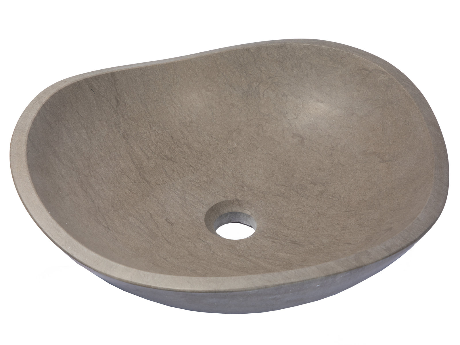 Modern Molly Grey Marble Freeform Vessel Sink - Handcrafted Bathroom Vanity Sink for Contemporary & Luxury Home Decor | Perfect for Spa, Master Bath, Powder Room & Hotel Renovations