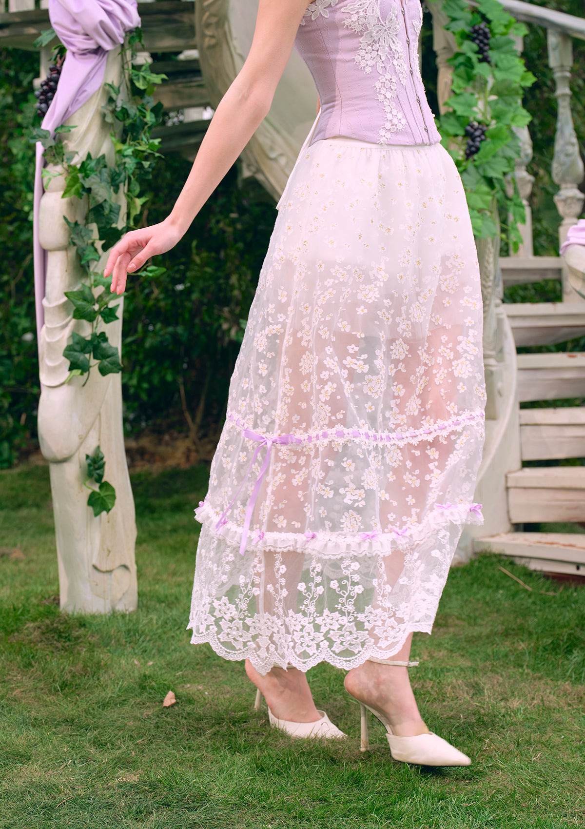 Ice Grape Skirt - Elegant Summer Flowy Midi Skirt for Women | Perfect for Beach, Vacation, and Casual Outings