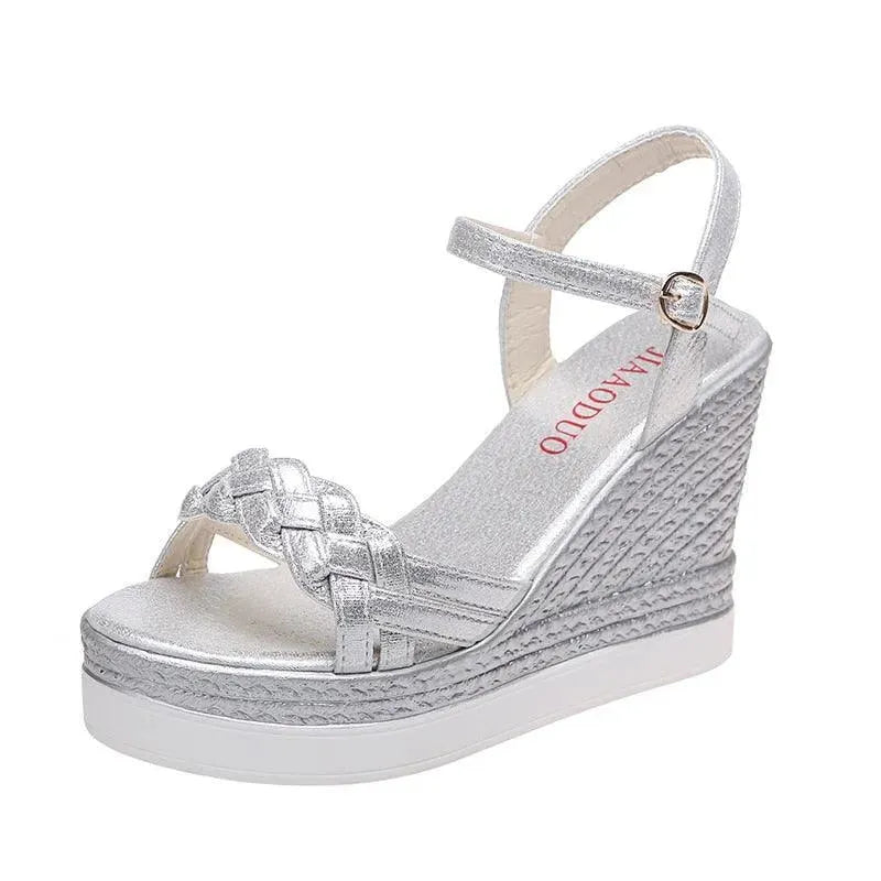 Women's Summer Peep Toe Wedge Sandals - Comfortable High Heel Shoes for Beach, Party & Casual Wear | Breathable & Stylish Fashion Footwear