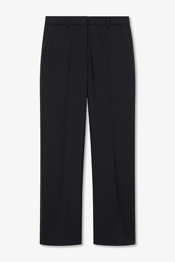 Sella Pant Luxe Wool Pants for Women - Black/Light Saddle Color - Premium Comfort & Style for Office, Travel & Casual Wear