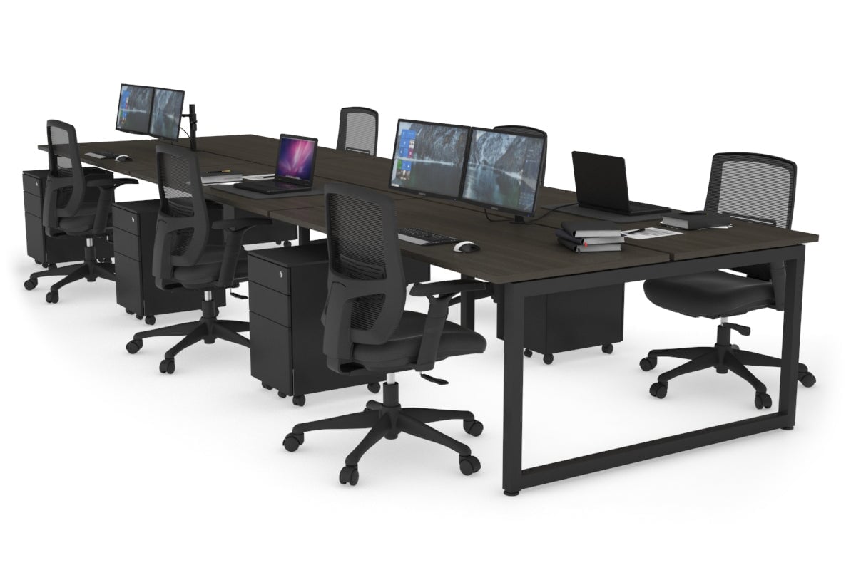 Quadro Loop Legs 6-Person Office Workstation Desk [1800L x 700W] - Modern Collaborative Workspace Solution for Team Projects & Open Office Layouts