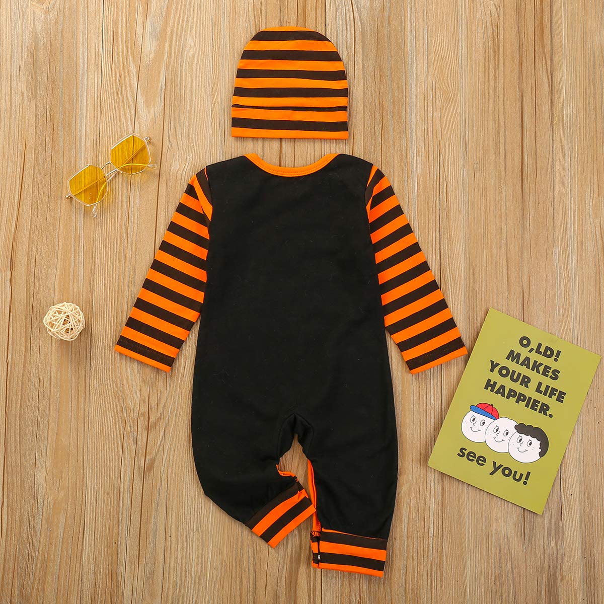 Unisex Baby Halloween Jumpsuit - Pumpkin Print Long Sleeve Romper for Newborns & Toddlers | Cute Costume for Boys & Girls | Perfect for Trick-or-Treating, Photo Shoots & Fall Festivals