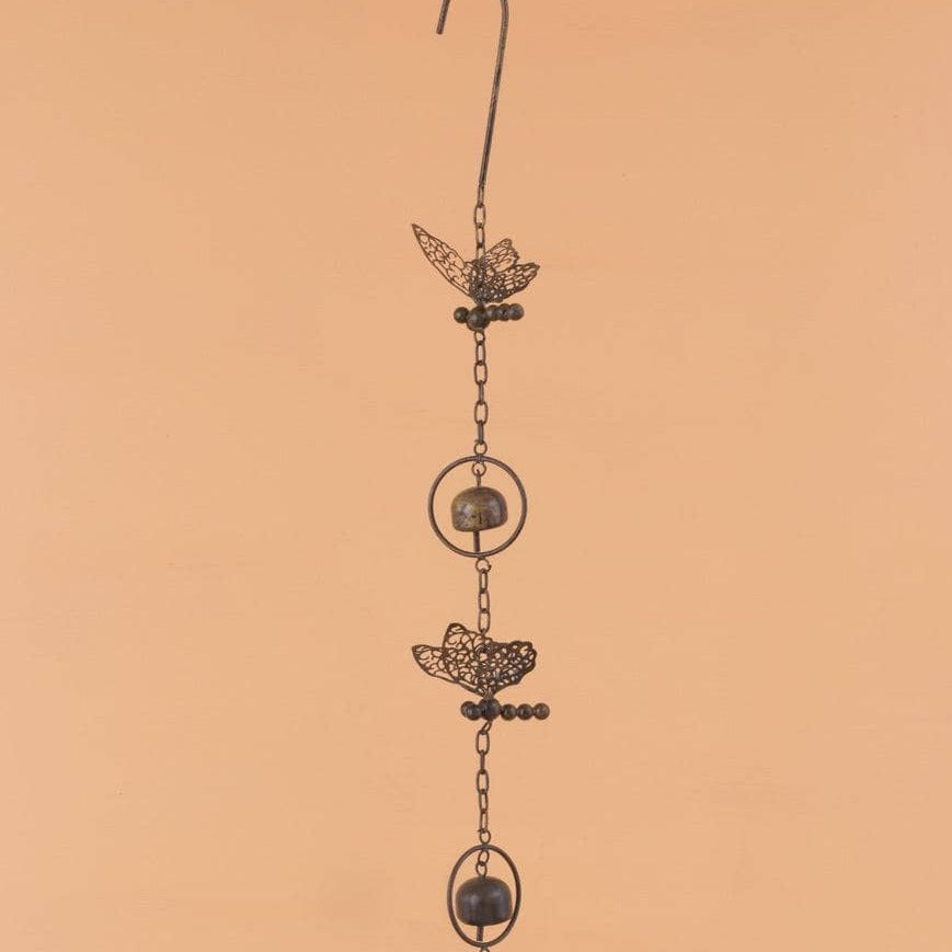 Butterfly Wind Chime with Bells - Handmade Hanging Ornament for Garden, Patio, and Home Decor | Outdoor & Indoor Decorative Accent