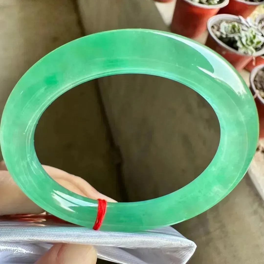 Natural Emerald Green Jade Bracelet - Handcarved Jadeite Bangle for Women - Rare & Fine Jewelry - Perfect for Gifts, Weddings & Special Occasions