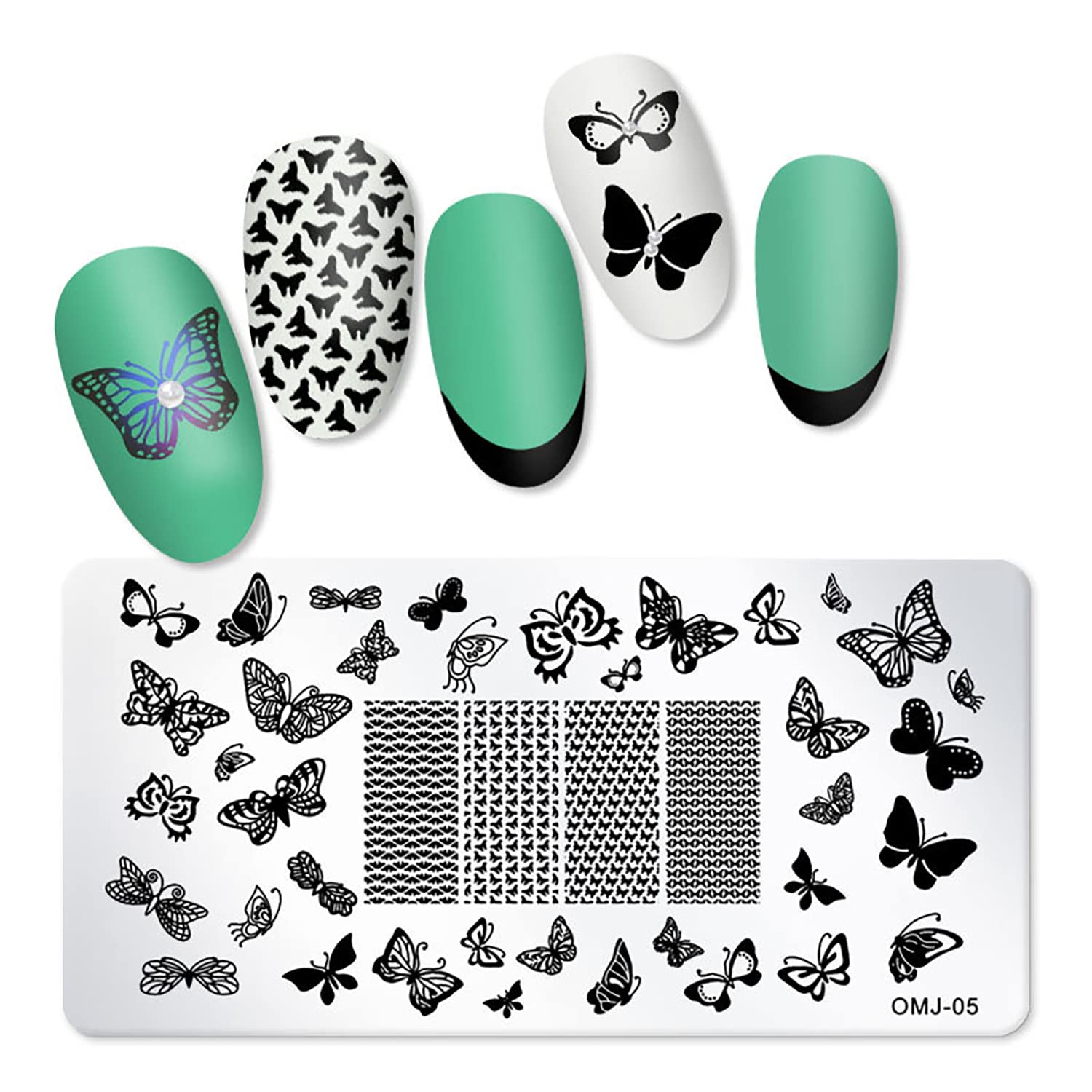 10Pcs Floral Butterfly Geometric Nail Stamping Plates - Professional Nail Art Templates for DIY Manicure & Salon Designs - Perfect for Home, Party & Special Occasion Nail Art