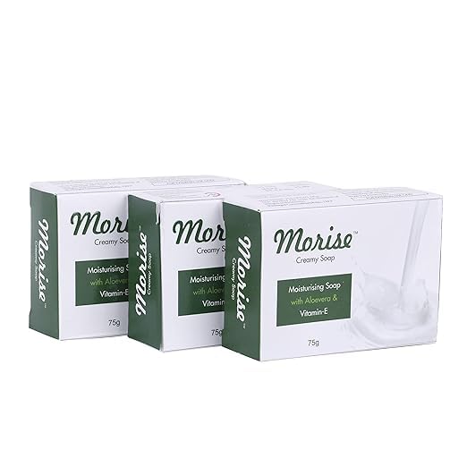 Morise Creamy Aloe & Vitamin E Face Soap - Deep Moisturizing Cleanser for Soft, Smooth & Glowing Skin | Gentle Daily Facial Wash for Dry, Sensitive & Acne-Prone Skin | Perfect for Morning & Night Skincare Routine