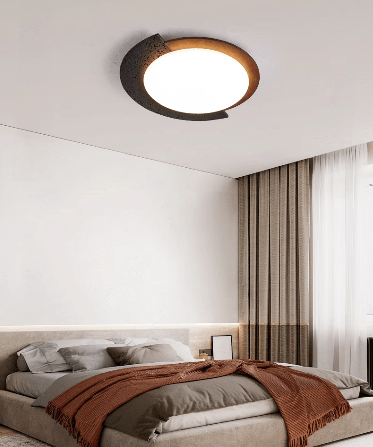 Blackhole Stone Ceiling Light Fixture - Modern LED Chandelier for Living Room, Bedroom & Dining Room | Dimmable Hanging Light for Home Decor & Interior Design