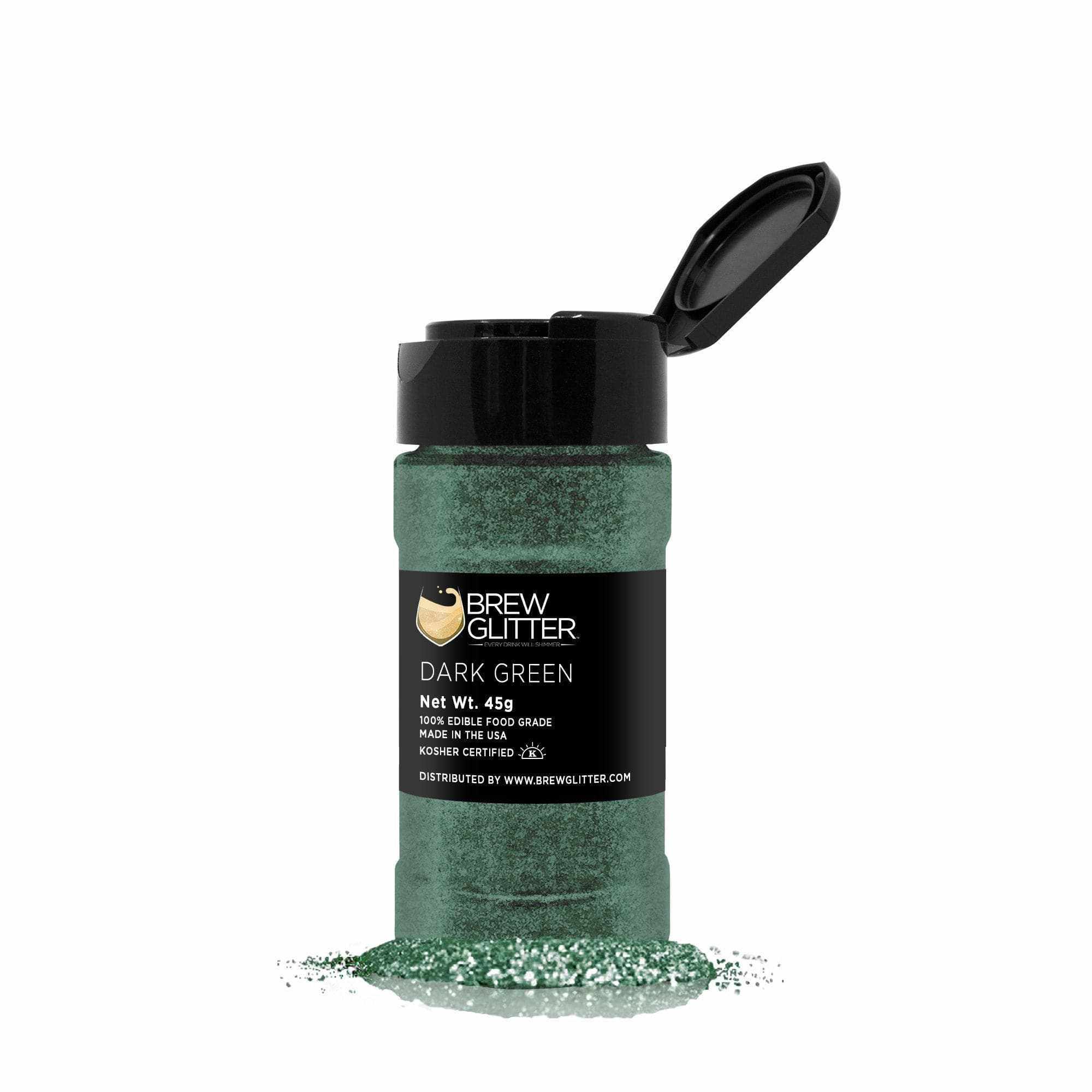 Dark Green Brew Glitter® 45g Shaker - Premium Edible Glitter for Baking, Cake Decorating & Drink Garnish - Perfect for DIY Desserts, Cocktails & Party Treats
