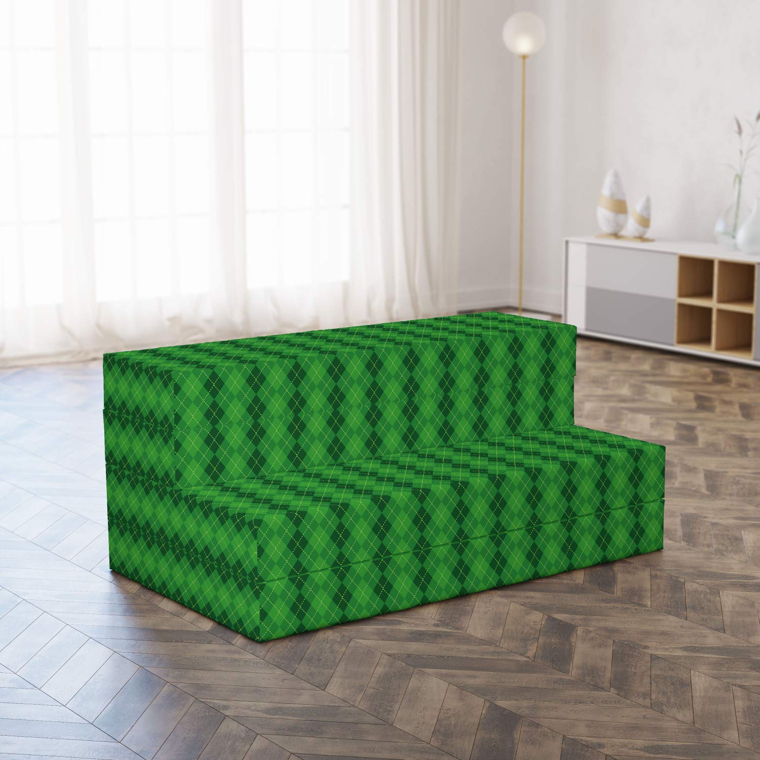 Ambesonne Irish Foldable Mattress - Tartan Plaid Design, 78.7