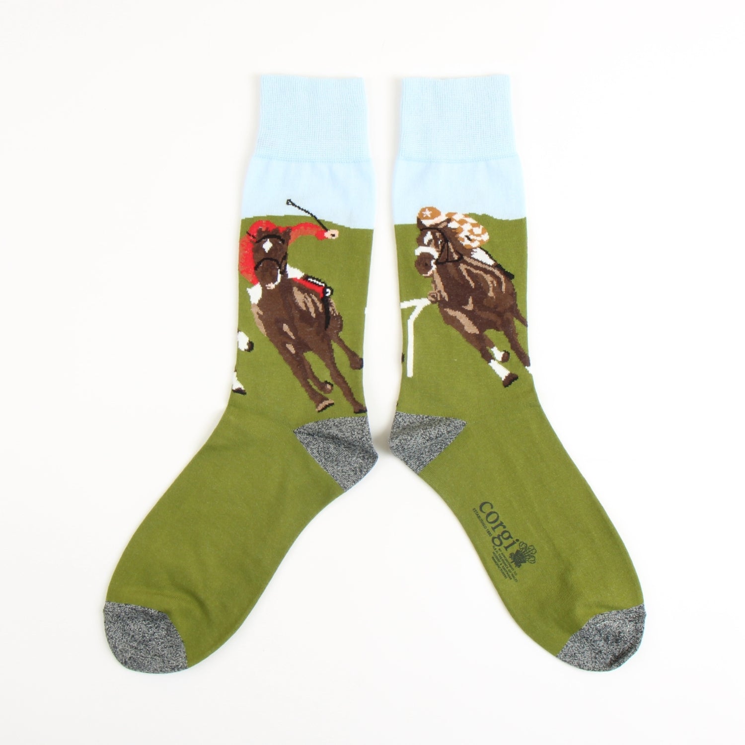 Men's Horse Racing Pattern Cotton Socks - Breathable & Comfortable Athletic Socks for Running, Cycling & Equestrian Sports
