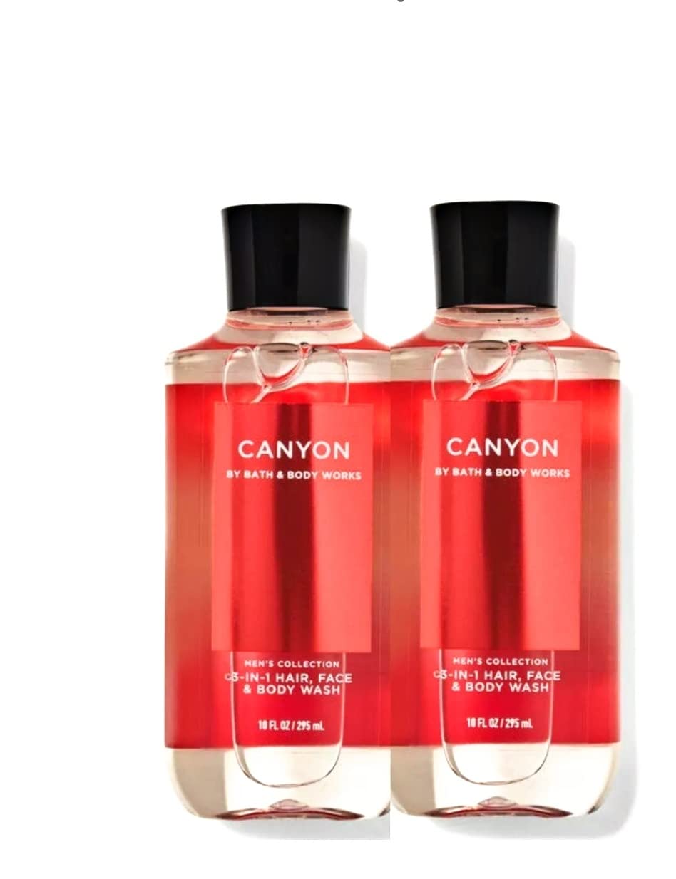 Bath and Body Works 2-Pack Canyon Scent 2-in-1 Hair & Body Wash - 10 Oz Each - Moisturizing Shower Gel for Men & Women - Perfect for Gym, Travel & Daily Use