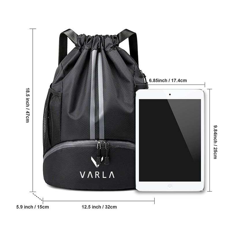 Varla Lightweight Drawstring Backpack - Waterproof Gym Sack for Men & Women - Perfect for Sports, Travel, Hiking, and School Essentials